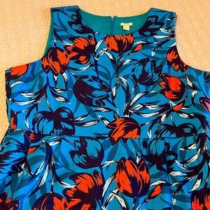 J.Crew classic sheath dress in vibrant tulip print, size 20.